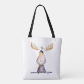 Cute Whimsical Moose Tote Bag (Achterkant)