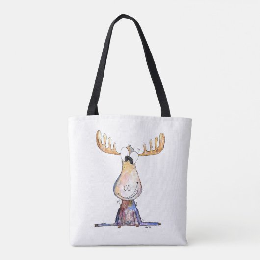 Cute Whimsical Moose Tote Bag (Achterkant)