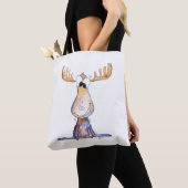 Cute Whimsical Moose Tote Bag (Dichtbij)