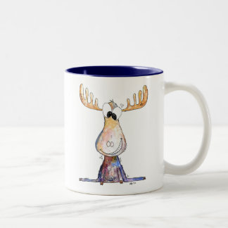 Cute Whimsical Moose Tweekleurige Koffiemok