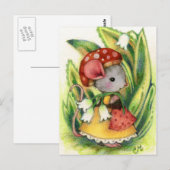 Cute Whimsical Mouse Fantasy Art Briefkaart (Voorkant / Achterkant)
