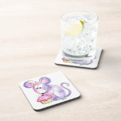 Cute Whimsical Mouse met Cupcake Bier Onderzetter (Rechterzijde)