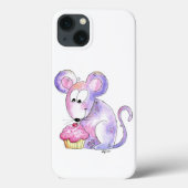 Cute Whimsical Mouse met Cupcake Case-Mate iPhone Case (Achterkant)