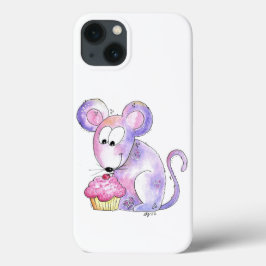 Cute Whimsical Mouse met Cupcake Case-Mate iPhone Case
