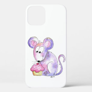 Cute Whimsical Mouse met Cupcake Case-Mate iPhone Case