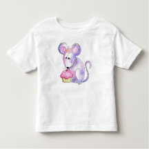 Cute Whimsical Mouse met Cupcake