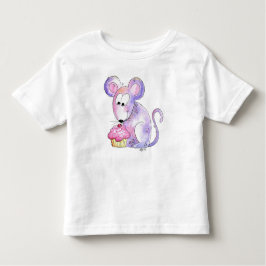 Cute Whimsical Mouse met Cupcake Kinder Shirts