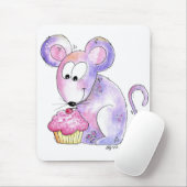 Cute Whimsical Mouse met Cupcake Muismat (Met muis)