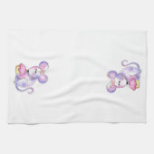 Cute Whimsical Mouse met Cupcake Theedoek (Horizontaal)