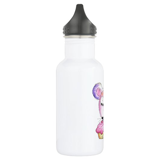 Cute Whimsical Mouse met Cupcake Waterfles (Links)