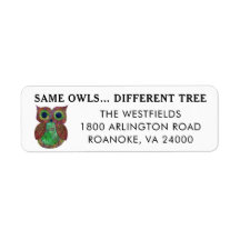 Cute Whimsical Owl New Home Return Address Label