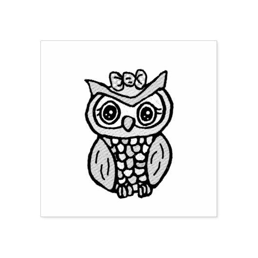 Cute Whimsical Owl Rubberstempel (Afrduk)