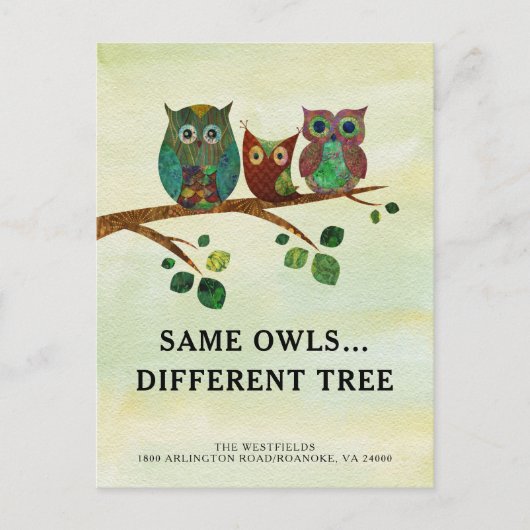 Cute Whimsical Ownership New Address Waterverf Aankondigingskaart (Voorkant)