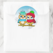 Cute Whimsical Ownership on Branch Kerstmis Ronde Sticker (Tas)