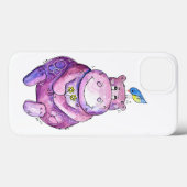 Cute Whimsical Paars Hippo Case-Mate iPhone Case (Achterkant (horizontaal))