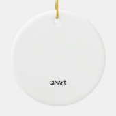 Cute Whimsical Paars Hippo Keramisch Ornament (Achterkant)