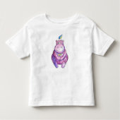 Cute Whimsical Paars Hippo Kinder Shirts (Voorkant)