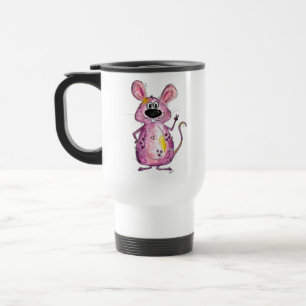 Cute Whimsical Paarse Mouse Reisbeker