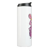 Cute Whimsical Paarse Mouse Thermosbeker (Gedraaid links)