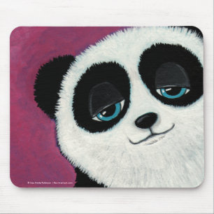 Cute Whimsical Panda Beer met Blue Eyes Mousepad Muismat