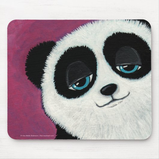 Cute Whimsical Panda Beer met Blue Eyes Mousepad Muismat (Voorkant)