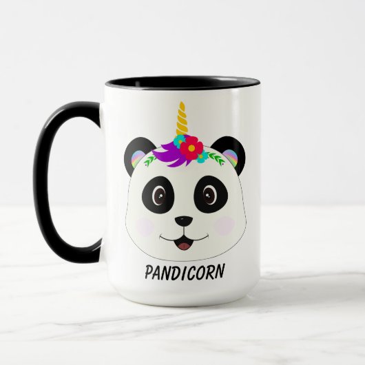 Cute Whimsical Panda Unicorn Pandicorn Mok (Links)