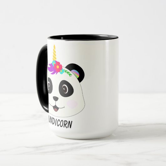 Cute Whimsical Panda Unicorn Pandicorn Mok (Voorkant links)