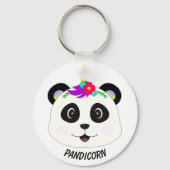 Cute Whimsical Panda Unicorn Pandicorn Sleutelhanger (Achterkant)