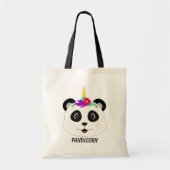 Cute Whimsical Panda Unicorn Pandicorn Tote Bag (Voorkant)