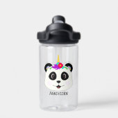 Cute Whimsical Panda Unicorn Pandicorn Waterfles (Achterkant)