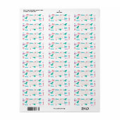 Cute whimsical pastel waterverf dinosaurions patro etiket (Full Sheet)