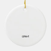 Cute Whimsical Patriotic Bird met vlag Keramisch Ornament (Achterkant)