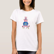 Cute Whimsical Patriotic Pig