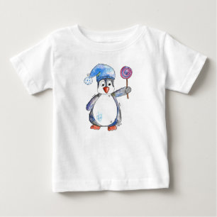 Cute Whimsical Penguin met een Lollipop