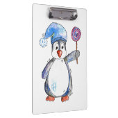 Cute Whimsical Penguin met een Lollipop Klembord (Rechts)