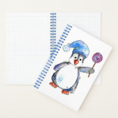 Cute Whimsical Penguin met een Lollipop Notitieboek (Binnen)