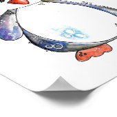 Cute Whimsical Penguin met een Lollipop Poster (Hoek)