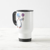 Cute Whimsical Penguin met een Lollipop Reisbeker (Voorkant links)