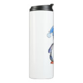 Cute Whimsical Penguin met een Lollipop Thermosbeker (Gedraaid links)