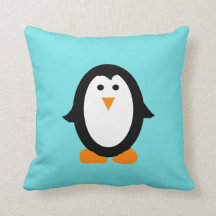 Cute Whimsical Penguin Pillow