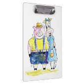 Cute Whimsical Pig. en Koe Klembord (Rechts)