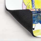 Cute Whimsical Pig. en Koe Muismat (Hoek)