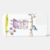 Cute Whimsical Pink Cat Swing Case-Mate iPhone Case (Achterkant (horizontaal))