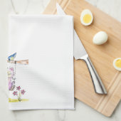 Cute Whimsical Pink Cat Swing Theedoek (Quarter Fold)