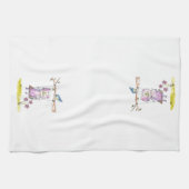 Cute Whimsical Pink Cat Swing Theedoek (Horizontaal)