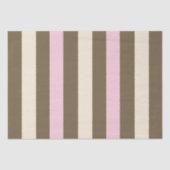 Cute Whimsical Pink Cream Brown Neapolitan Stripes Tissuepapier (Voorkant)