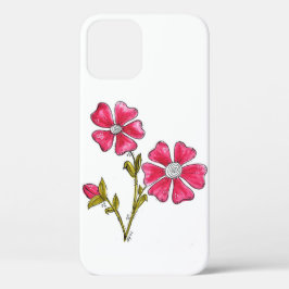 Cute Whimsical Pink Flowers Case-Mate iPhone Case