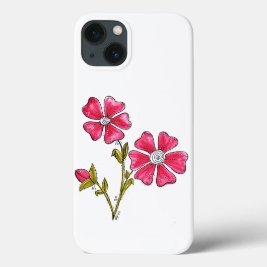 Cute Whimsical Pink Flowers Case-Mate iPhone Case (Achterkant)