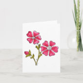 Cute Whimsical Pink Flowers Kaart (Voorkant)