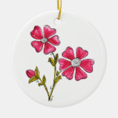 Cute Whimsical Pink Flowers Keramisch Ornament (Voorkant)